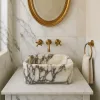 Calacatta Viola Marble Wall-Mounted Sink
